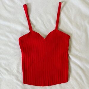 Alice + Olivia Lauretta Knit Tank Bright Poppy